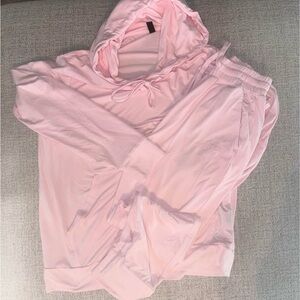 Women's Lightweight Pink Hoodie & Jogger Pajama Set